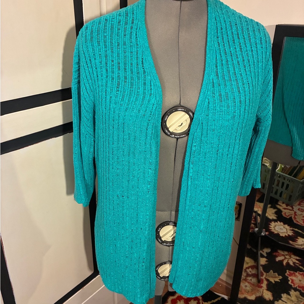 Chico's Teal Cardigan Sweater